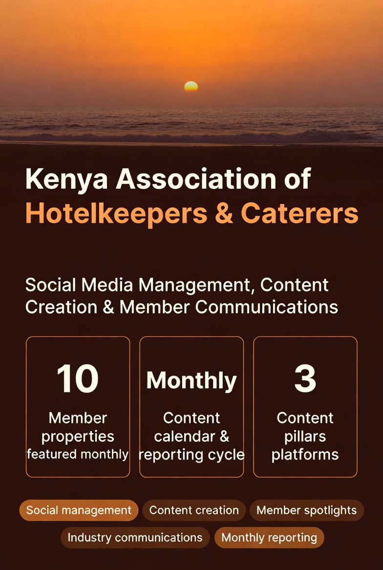 Kenya Association of Hotelkeepers & Caterers — Social Media Management, Content Creation & Member Communications