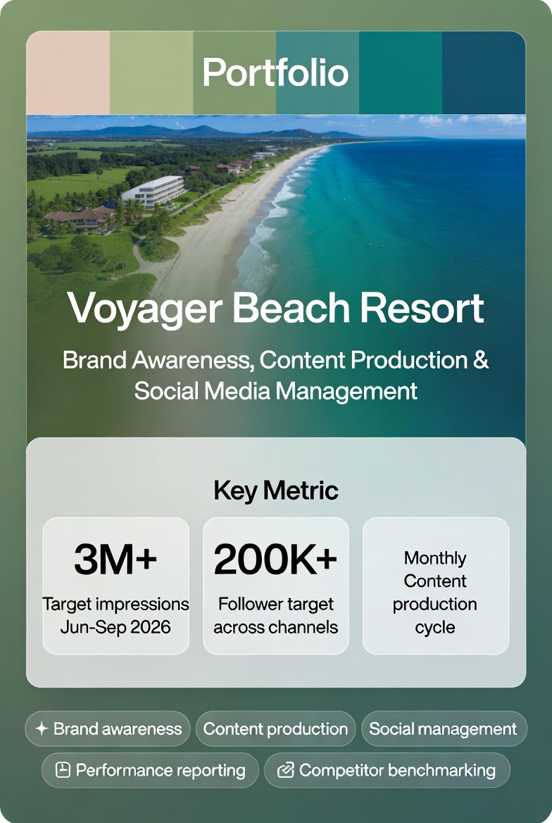 Voyager Beach Resort — Brand Awareness, Content Production & Social Media Management